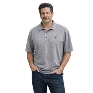 Callaway Opti-Dri Mens Golf Polo Shirt XXL Heather Gray Short Sleeve Performance